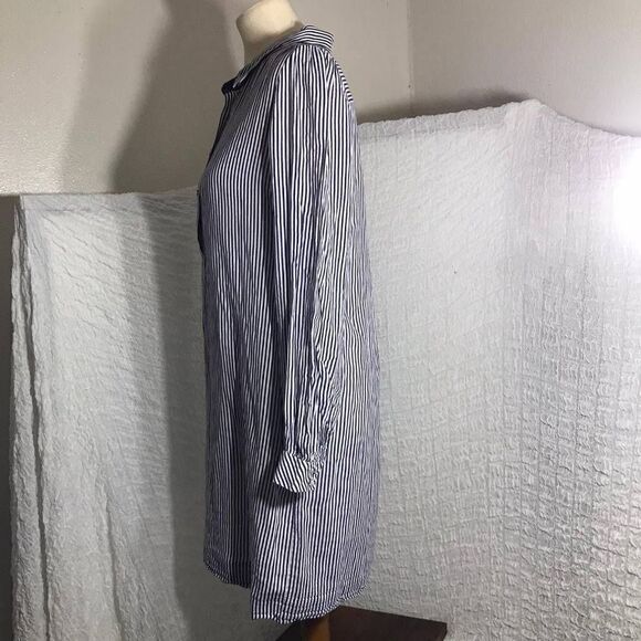 Lilly Pulitzer Blue Striped Long Sleeve Shirt Dress Size 4 - Picture 5 of 10